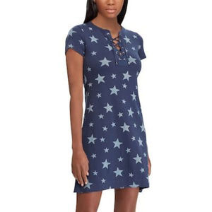 Chaps Striped Lace Up A-Line Dress SIZE S NWT